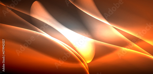 Neon-lit waves surge across background, mesmerizing dance of luminescence and motion. Dynamic backdrop captures essence of energy and modern aesthetics