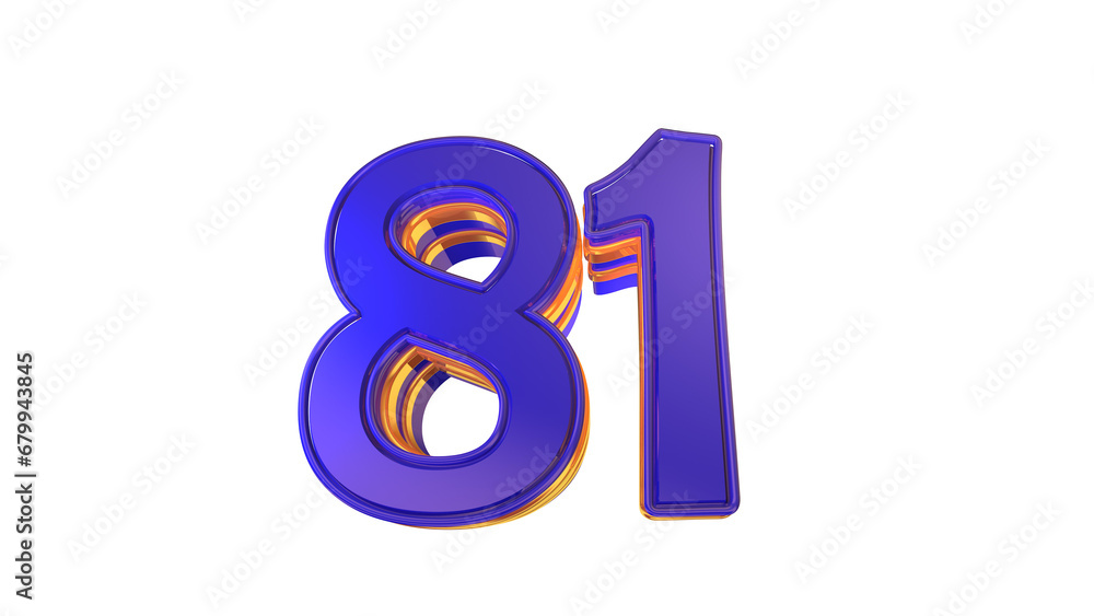 Fototapeta premium Creative 3d number 81