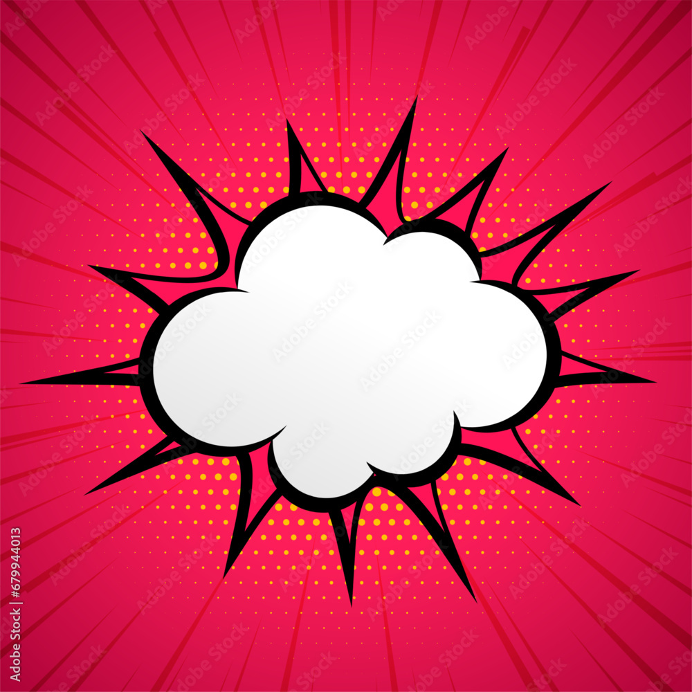 decorative retro cloud bubble expression background with radial rays decorative retro cloud bubble expression background with radial rays