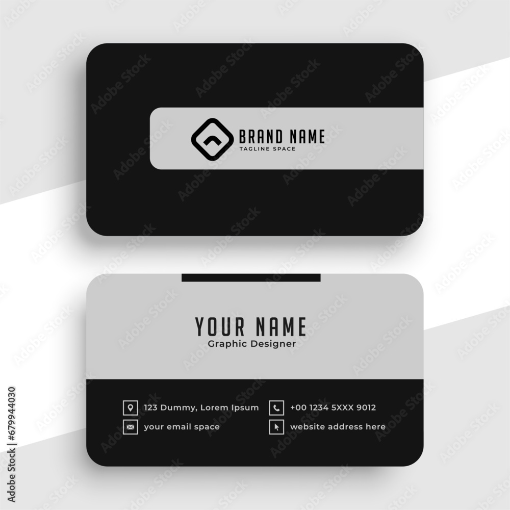 Black and grey elegant business card template Black and grey elegant business card template