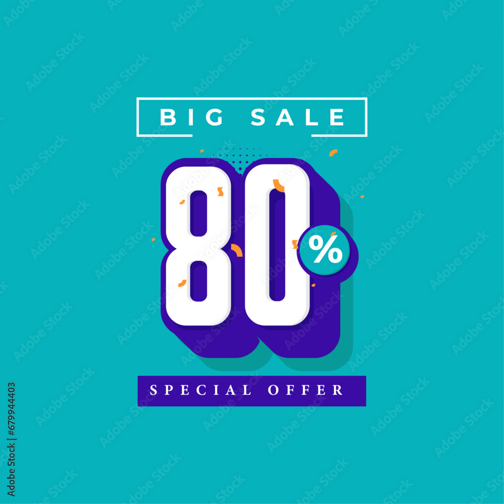 Fototapeta premium Sale promotional banner with discount label.