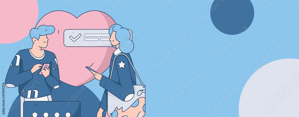 Virtual characters social communication concept business flat vector hand drawn illustration
Virtual characters social communication concept business flat vector hand drawn illustration