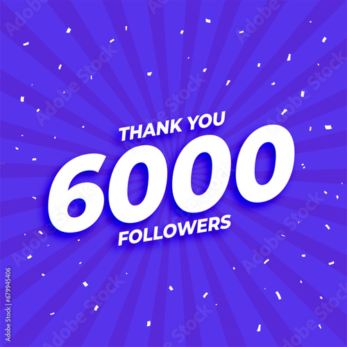 thank you 6k social media followers fiesta celebrating background with confetti