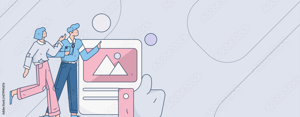 Virtual characters social communication concept business flat vector hand drawn illustration
Virtual characters social communication concept business flat vector hand drawn illustration