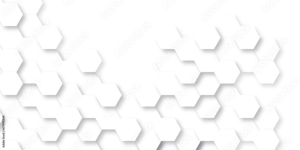 Obraz premium Abstract background with hexagon, modern abstract vector polygonal pattern. Futuristic abstract honeycomb technology white background. Luxury white hexagon pattern.