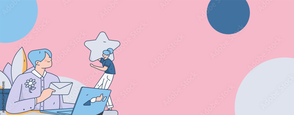 Virtual characters social communication concept business flat vector hand drawn illustration
Virtual characters social communication concept business flat vector hand drawn illustration