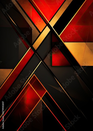 red black gold triangle abstract geometric presentation