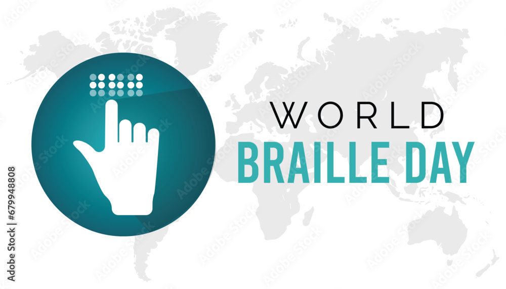 Vector illustration on the theme of World Braille day observed each year during January.banner, Holiday, poster, card and background design.