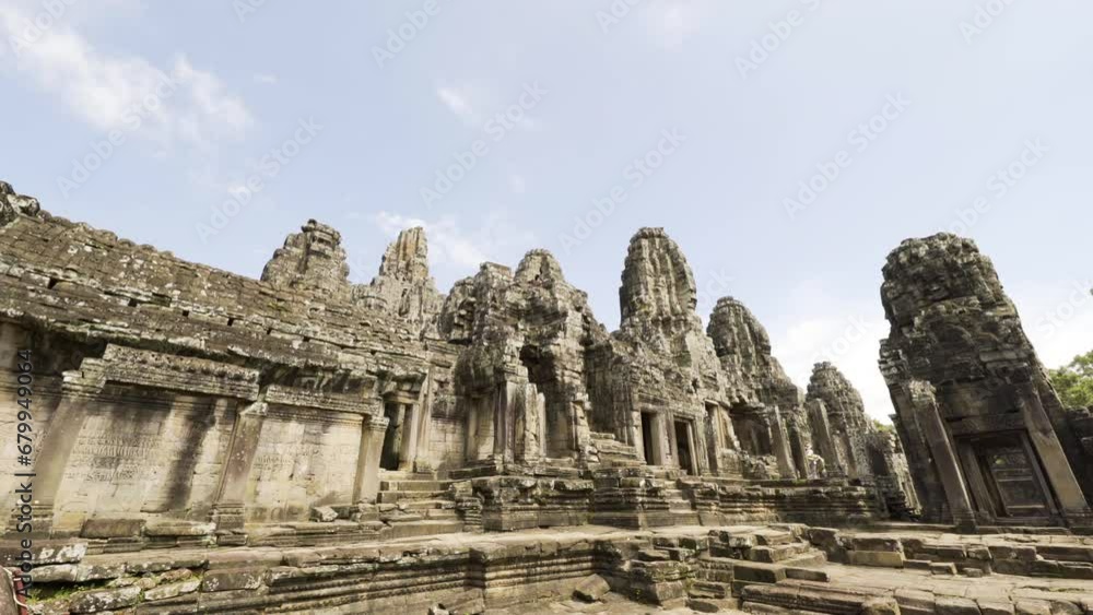 Cinematic gimbal shot of Angkor Thom archaeological site in Cambodia Cinematic gimbal shot of Angkor Thom archaeological site in Cambodia