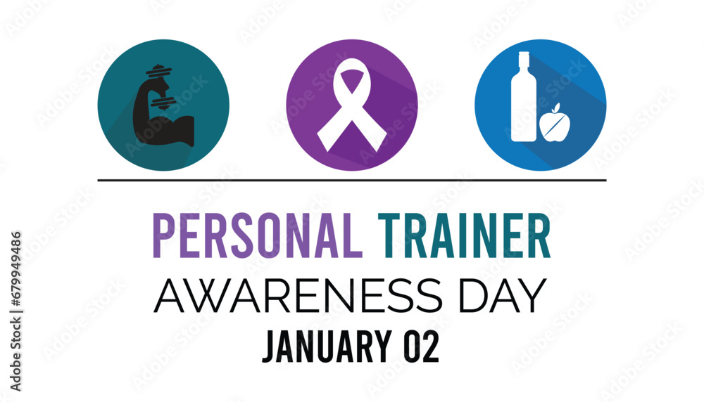 Vector illustration on the theme of National Personal Trainer Awareness Day observed each year during January.banner, Holiday, poster, card and background design. Vector illustration on the theme of National Personal Trainer Awareness Day observed each year during January.banner, Holiday, poster, card and background design.