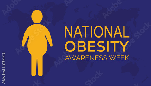 Vector illustration on the theme of National Obesity Awareness Week observed each year during January.banner, Holiday, poster, card and background design.