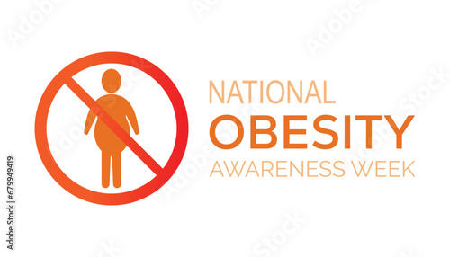 Vector illustration on the theme of National Obesity Awareness Week observed each year during January.banner, Holiday, poster, card and background design.