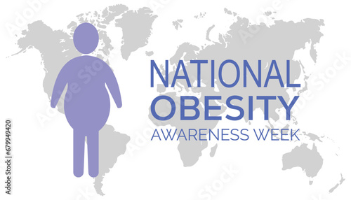Vector illustration on the theme of National Obesity Awareness Week observed each year during January.banner, Holiday, poster, card and background design.