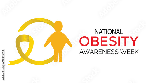 Vector illustration on the theme of National Obesity Awareness Week observed each year during January.banner, Holiday, poster, card and background design.