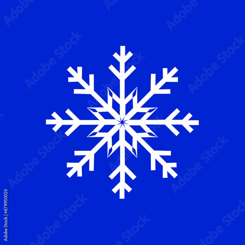 White Snowflake on Royal Blue