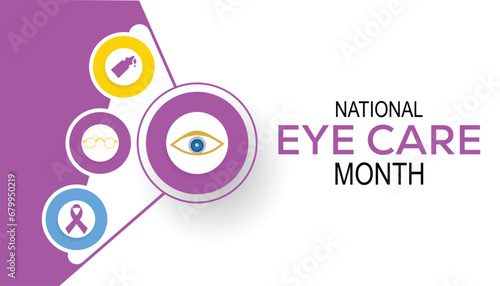 Vector illustration on the theme of National Eye Care Month observed each year during January.banner  Holiday  poster  card and background design.