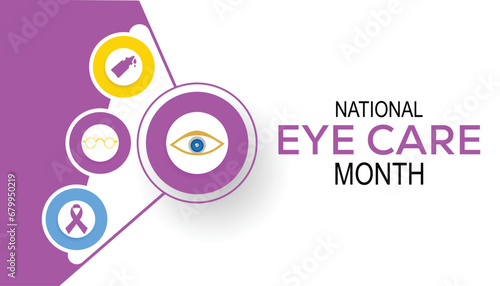 Vector illustration on the theme of National Eye Care Month observed each year during January.banner, Holiday, poster, card and background design.