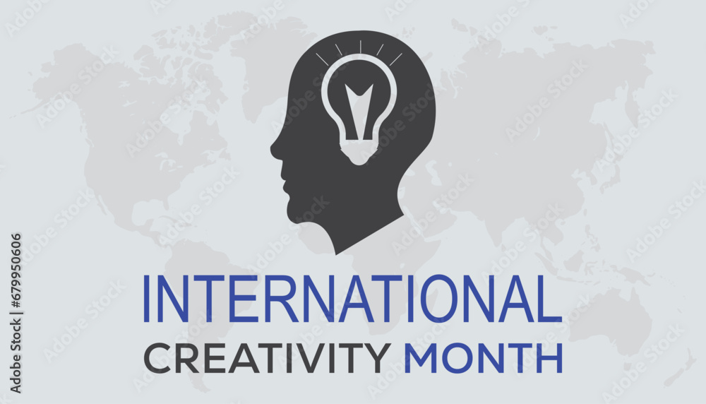 Vector illustration on the theme of International Creativity Month observed each year during January.banner, Holiday, poster, card and background design. Vector illustration on the theme of International Creativity Month observed each year during January.banner, Holiday, poster, card and background design.