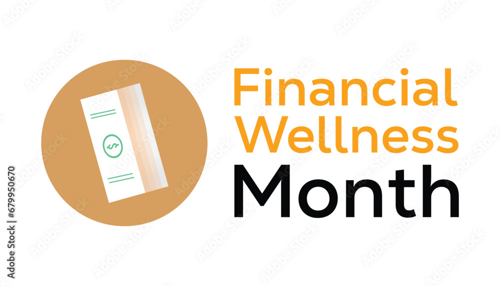 Εκτύπωση καμβά Vector illustration on the theme of Financial Wellness Month observed each year during January