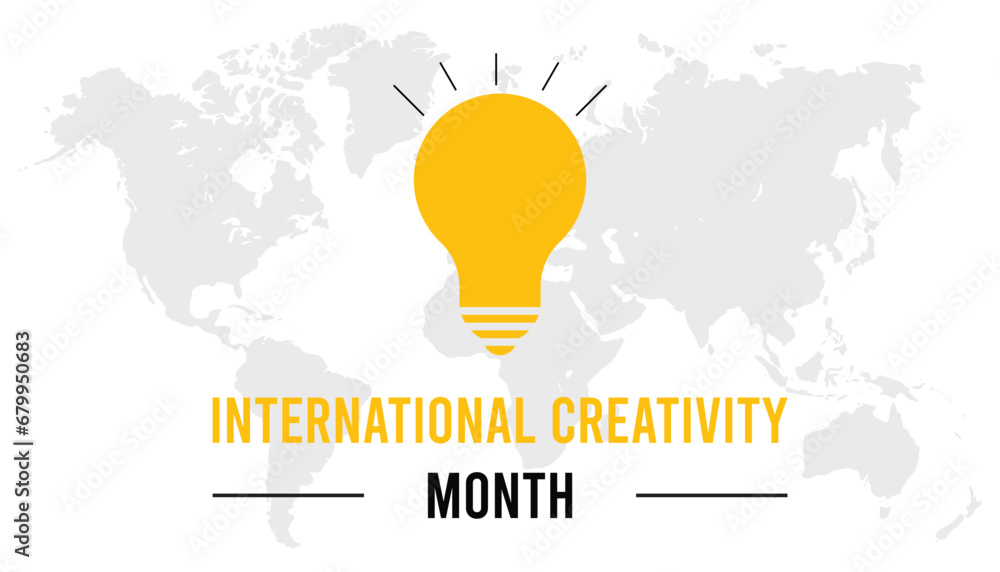 Vector illustration on the theme of International Creativity Month observed each year during January.banner, Holiday, poster, card and background design. Vector illustration on the theme of International Creativity Month observed each year during January.banner, Holiday, poster, card and background design.
