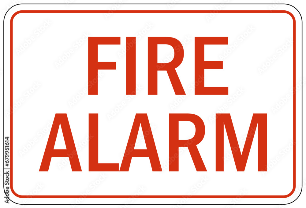 Fototapeta premium Fire alarm sign and labels