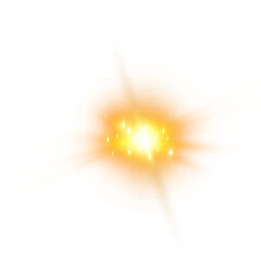 Golden sparks glitter special light effect. Gold sparkles on transparent background