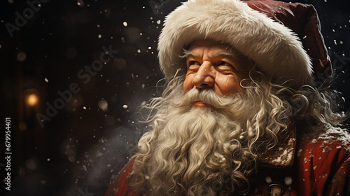 Santa Claus Portrait with Anthropomorphic Charm: Festive Christmas Art