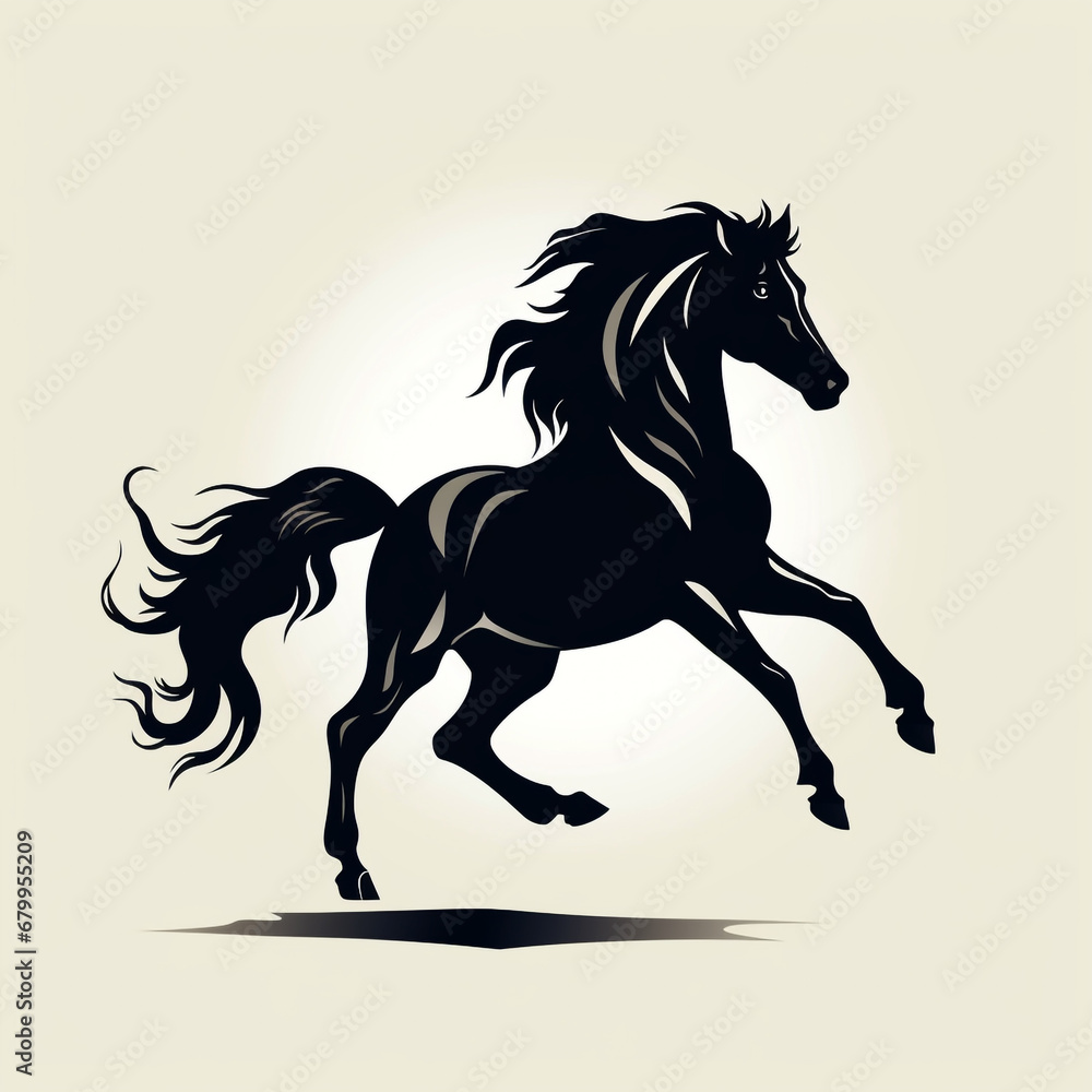 Ai Generated amazing art horse silhouette vector Ai Generated amazing art horse silhouette vector