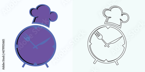 Clock icon illustration in flat style. Watch the face vector illustration on an isolated background. Time alarm sign business concept.