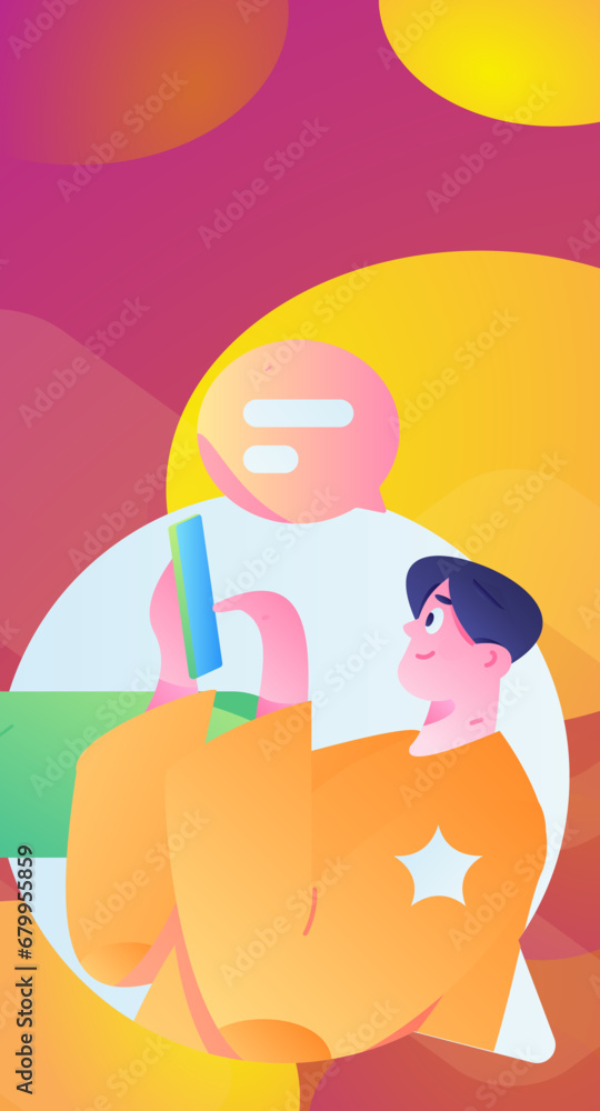 Virtual characters social communication concept business flat vector hand drawn illustration
Virtual characters social communication concept business flat vector hand drawn illustration