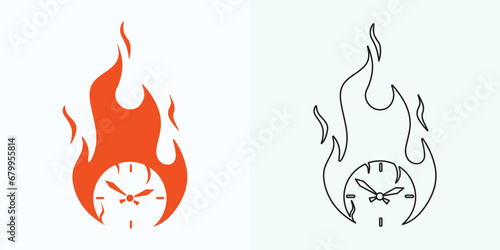 Clock icon illustration in flat style. Watch the face vector illustration on an isolated background. Time alarm sign business concept.