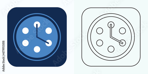 Clock icon illustration in flat style. Watch the face vector illustration on an isolated background. Time alarm sign business concept.