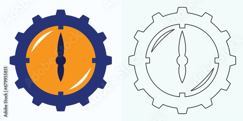 Clock watch icon in flat gradient style ui vector design
