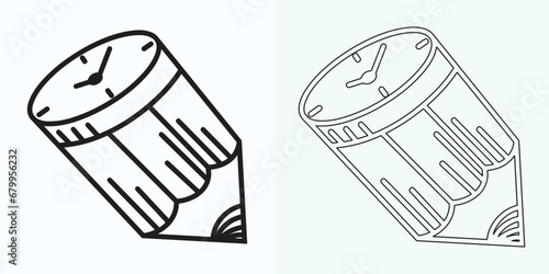 Clock icon illustration in flat style. Watch the face vector illustration on an isolated background. Time alarm sign business concept.