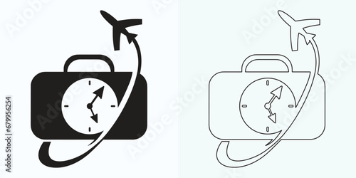 Clock icon illustration in flat style. Watch the face vector illustration on an isolated background. Time alarm sign business concept.