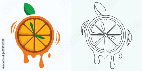 Clock watch icon in flat gradient style ui vector design