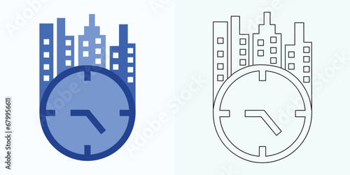 Clock icon illustration in flat style. Watch the face vector illustration on an isolated background. Time alarm sign business concept.