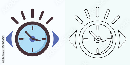 Clock watch icon in flat gradient style ui vector design