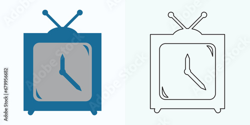 Clock watch icon in flat gradient style ui vector design