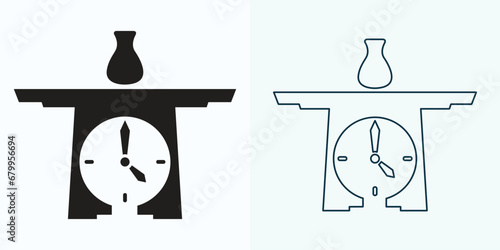 Clock icon illustration in flat style. Watch the face vector illustration on an isolated background. Time alarm sign business concept.