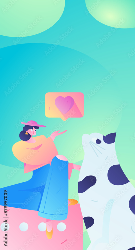 Virtual characters social communication concept business flat vector hand drawn illustration
Virtual characters social communication concept business flat vector hand drawn illustration