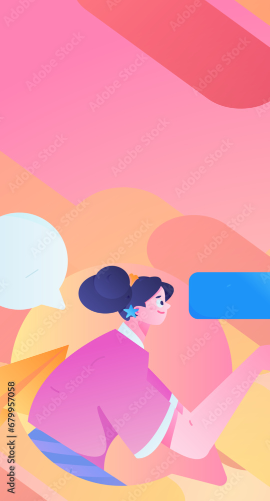 Virtual characters social communication concept business flat vector hand drawn illustration
Virtual characters social communication concept business flat vector hand drawn illustration