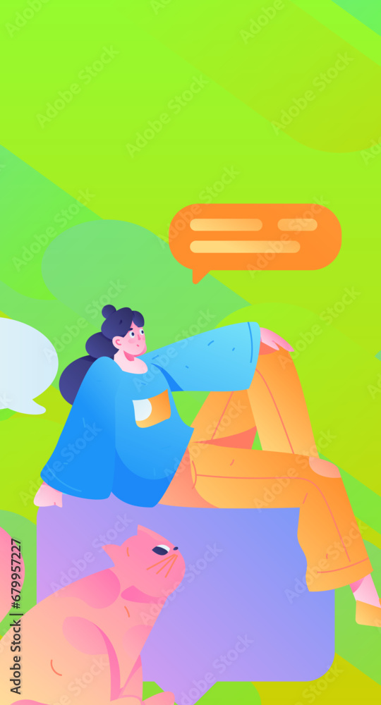 Virtual characters social communication concept business flat vector hand drawn illustration
Virtual characters social communication concept business flat vector hand drawn illustration