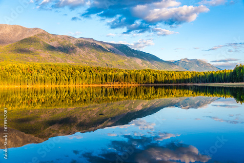 Perfect Reflection On Still Lake