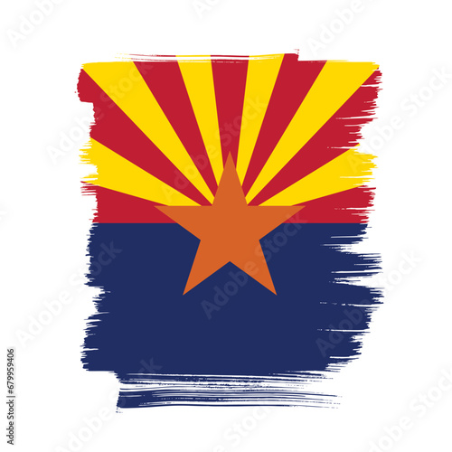 Flag of Arizona state, brush stroke background