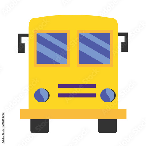 School yellow bus vector illustration isolated on white background.