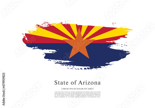 Flag of Arizona state, brush stroke background