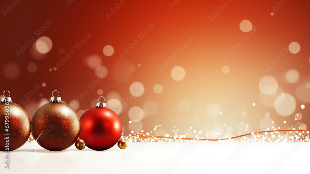 Christmas balls and snowflake on abstract background
Concept of a magical holiday with red and gold Christmas balls on bokeh background, banner.
Christmas balls and snowflake on abstract background
Concept of a magical holiday with red and gold Christmas balls on bokeh background, banner.