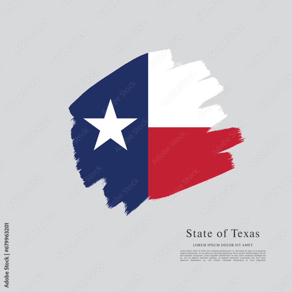 Obraz premium Flag of Texas state, brush stroke background