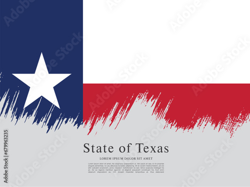 Flag of Texas state, brush stroke background